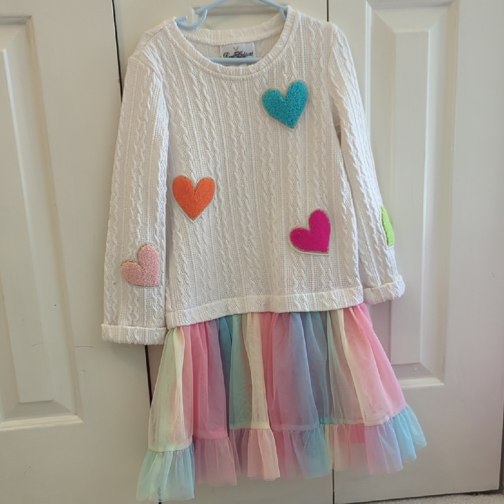 Colorful Heart Sweater Dress